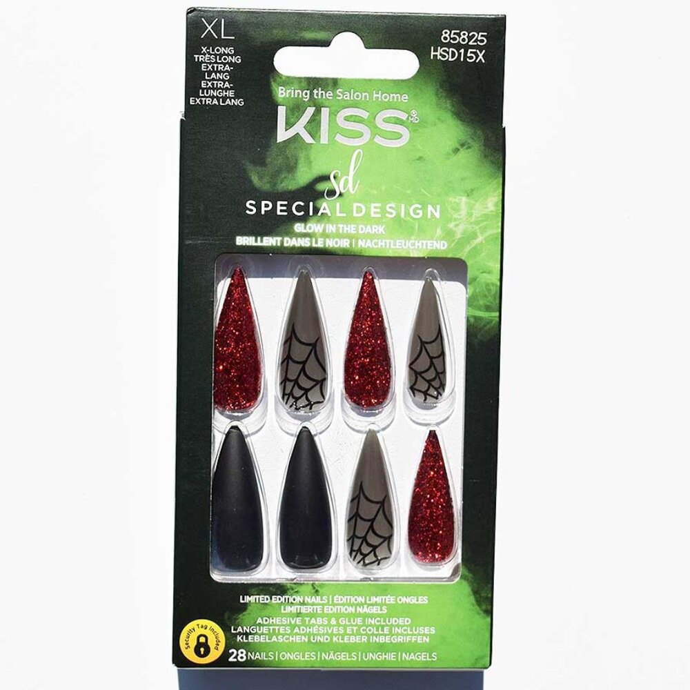 KISS Special Design Glow in the Dark Halloween XL Length Nails /  I Want Candy